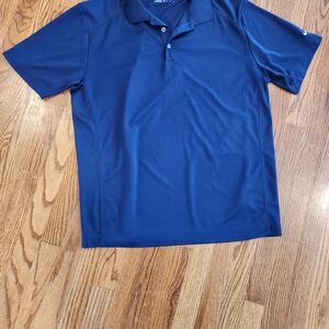 Nike Blue Polo Shirt Short Sleeve Moisture-Wicking
